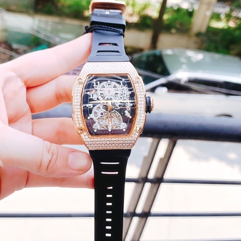 Hanboro Big Bang |Nam Giới |Mặt Oval |Đá Rose Gold |Máy Cơ (Automatic) |Size 40x48mm