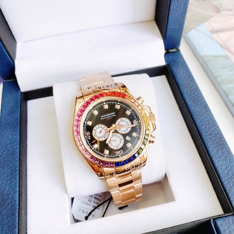 Hanboro Rolex Rainbow |Nam Giới |Mặt Tròn |Rose Gold |Máy Cơ (Automatic) |Size 42mm