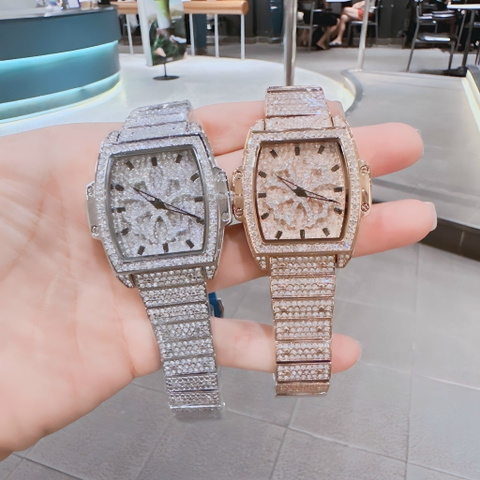 Chopard Mặt Xoay |Nữ Giới |Full Đá Rose Gold |Mặt Chữ Nhật |Máy Pin (Quartz) |Size 34x38mm