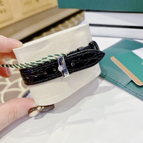 Rolex Cellini |Nữ Giới |Mặt Vuông |Đính Đá |Dây Da Đen |Máy Pin (Máy Quartz) |Size 33mm