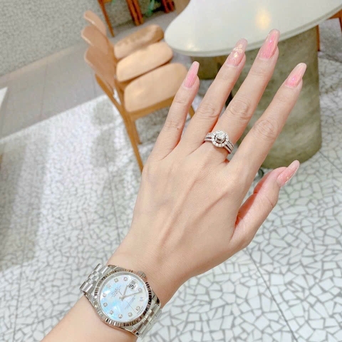 Rolex Niềng Khía |Nữ Giới |Mặt Trắng |Dây Kim Loại Silver |Máy Cơ (Automatic) |Size 36mm