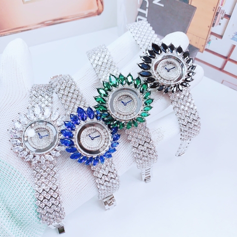 Royal Crown Đính Pha Lê Trắng |Nữ Giới |Dây Kim Loại Đính Đá |Máy Pin (Quartz) |Size 38mm