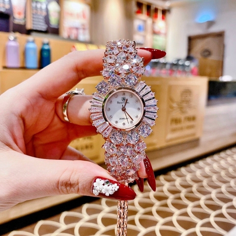 Royal Crown Full Đá Swarovski |Nữ Giới |Lắc Tay Rose Gold |Máy Pin (Quartz) |Size 36mm