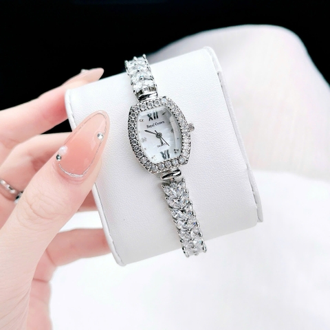 Royal Crown Mặt Oval |Nữ Giới |Silver |Lắc Tay Đính Đá |Máy Pin (Quartz) |Size 24mm