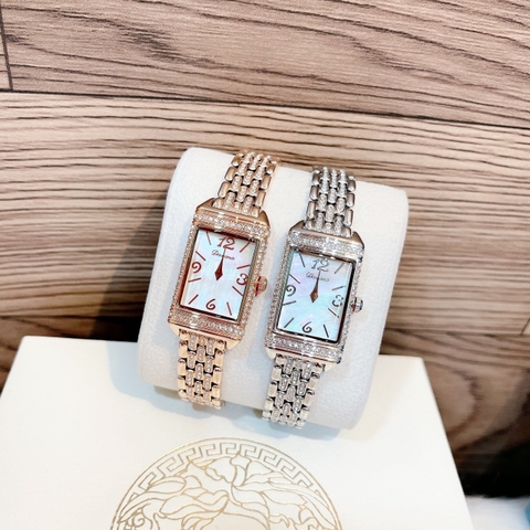Davena Mặt Chữ Nhật |Nữ Giới |Đính Đá |Dây Kim Loại Silver |Máy Pin (Quartz) |Size 19x29mm
