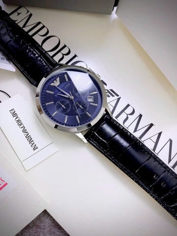 Emporio Armani Thời Trang |Nam Giới |Dây Da |Máy Pin (Quartz) |Mặt Xanh |Size-42mm