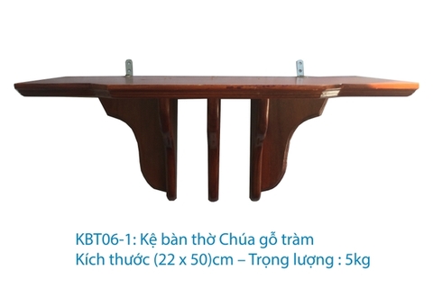 Kệ bàn thờ Chúa gỗ tràm (17 x 20), 25 x 50 cm