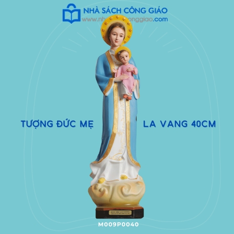 Tượng Đức Mẹ La Vang 40cm Xanh (Đức Mẹ Áo Dài)