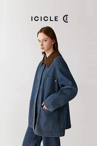 Áo khoác jean ICICLE cổ jean