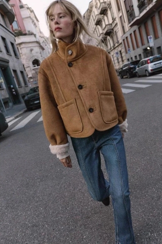 Áo khoác ZARA 2 mặt túi 2 bên