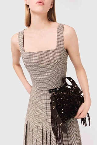 Áo MAJE 2 dây kẻ