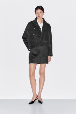 Áo dạ MASSIMO DUTTI 6 khuy tàn đậm