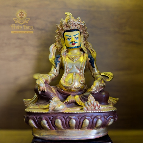 Thánh Tượng Hoàng Thần Tài Dzambhala Đồng Mạ Vàng 23cm Nepal
