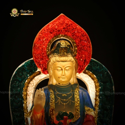 BỒ TÁT QUAN ÂM LƯU LY XƯA DÁNG NGỒI 22CM