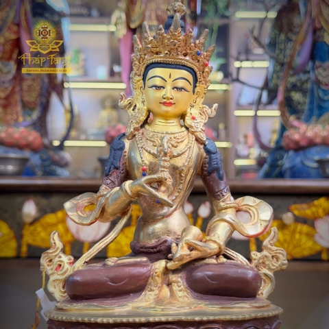 Thánh Tượng Đức Kim Cương Tát Đỏa Đồng Mạ Vàng Nepal 23cm