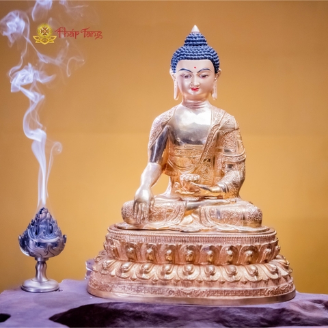 TÔN TƯỢNG ĐỨC BỔN SƯ NEPAL ĐỒNG MẠ VÀNG 50CM
