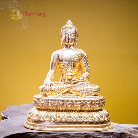 ĐỨC PHẬT A DI ĐÀ MẬT TÔNG ĐỒNG DÁT VÀNG 24K