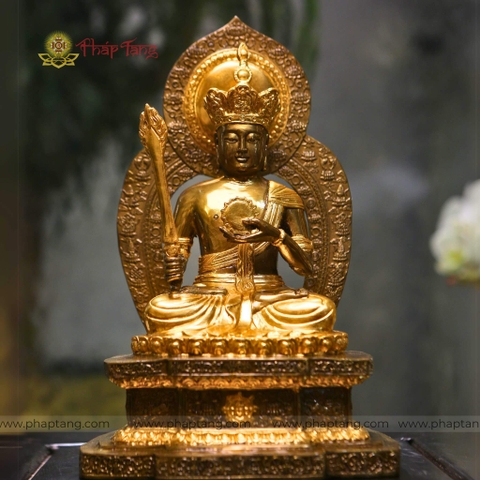 BỒ TÁT HƯ KHÔNG TẠNG ĐỒNG ĐÀI LOAN DÁT VÀNG 24K 30CM