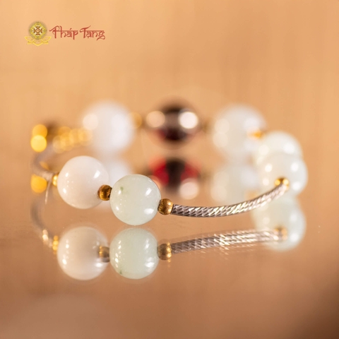 VÒNG TAY NGỌC JAD MIX NAGA + CHRAM BẠC