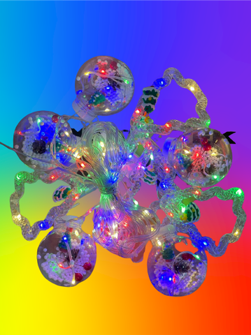 Đèn Led tròn có ông già Noel, Đèn trang trí Noel, Led Thả Rèm Bóng Tròn Trang Trí Giáng Sinh