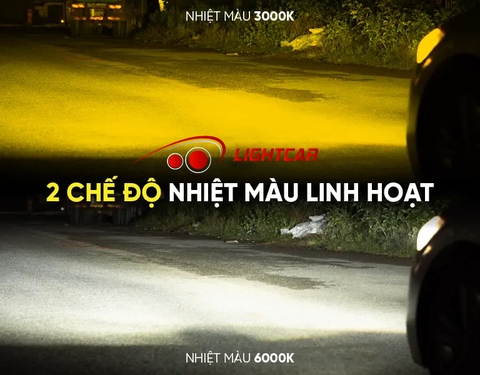 Bóng Led Gầm 2 Chế Độ Màu Trắng Vàng LightCar V1 Chân 880/881/H27