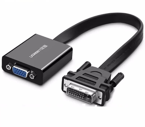 Ugreen 40259 30CM màu Đen Cáp chuyển đổi DVI D 24+1 sang VGA cáp dẹt MM108