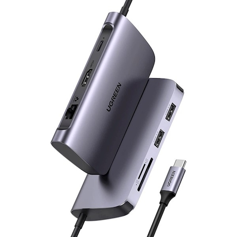 Bộ chuyển đổi USB Type-C sang HDMI+SD+TF+2 cổng USB 3.0+RJ45 Ugreen (50852)