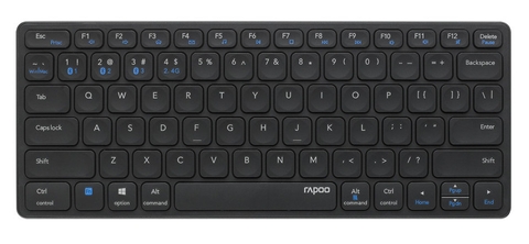 Bàn phím vi tính không dây đa chức năng Rapoo E9050G màu xám đen