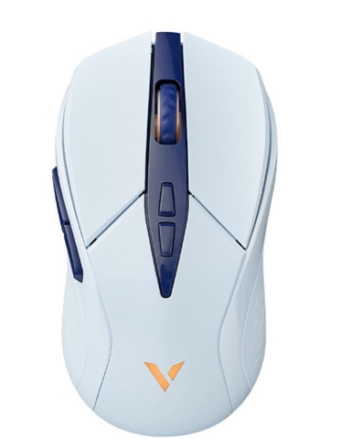 Chuột gaming 2 chế độ có dây/không dây Rapoo V300W màu xanh nhạt