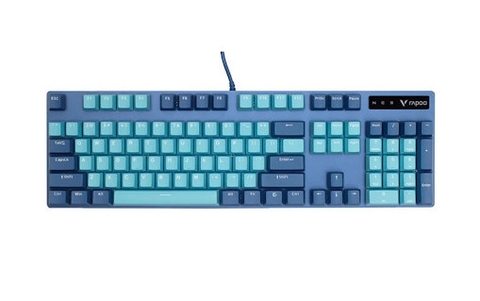 Bàn phím cơ gaming có dây Rapoo V500pro màu xanh lơ
