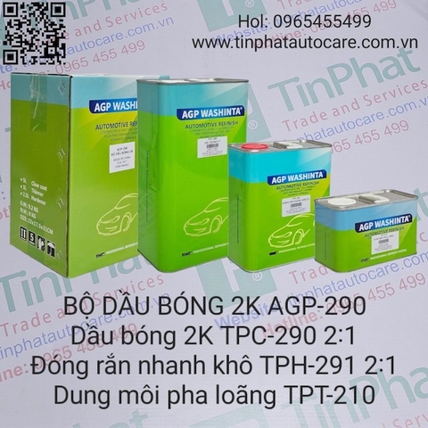 Bộ dầu bóng 2k AGP-290 (Bóng 5L, đóng rắn 2,5L, dung môi 1L)