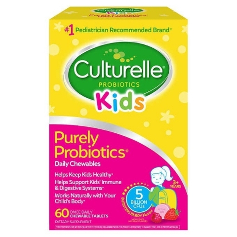 Viên nhai men vi sinh dành cho trẻ em culturelle kids probiotic purely probiotics daily chewables,60 viên.