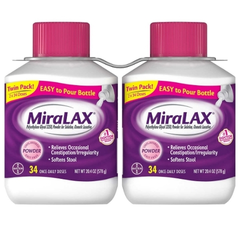 Thuốc hỗ trợ nhuận tràng táo bón miralax powder laxative,68 doses
