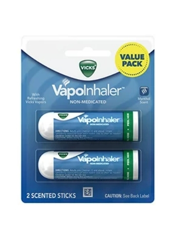 Ống hít thông mũi vicks vapoinhaler non-medicated with refreshing vicks vapors - menthol scent ( 2 scented stick )