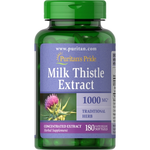 Viên uống giải độc gan Puritan's Pride Milk Thistle 4:1 Extract 1000 mg, 180 viên