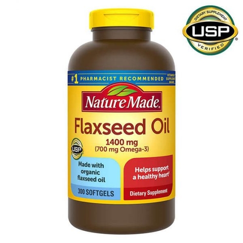 Viên uống dầu Hạt Lanh Nature Made Flaxseed Oil 1400 mg, 300 viên