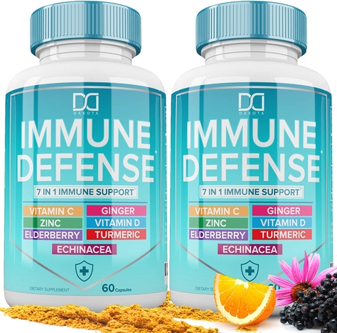 Viên uống hỗ trợ miễn dịch 7 trong 1 Dakota 7 in 1 Immune Support Booster Supplement with Elderberry, 2 pack