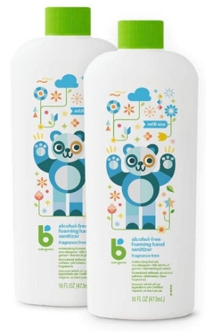 Nước rửa tay khô tạo bọt không mùi Đồ dùng cho Bé babyganics foaming pump hand sanitizer - unscented 473 ml