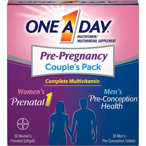 Vitamin tổng hợp bổ sung trước,trong ,sau khi sinh dành cho nam và nữ one a day 30 viên - one a day men's & women's pre-pregnancy multivitamin 30 count