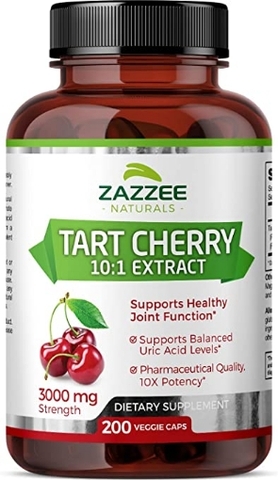 Viên uống giảm đau và giúp giấc ngủ ngon chiết xuất từ hoa anh đào zazzee tart - zazzee tart cherry extract capsules - 200 viên 3000mg