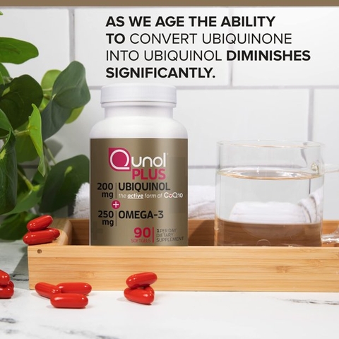 Viên uống hỗ trợ tim mạch bổ sung Omega 3 - Qunol Mega CoQ10 Ubiquinol 200 mg with Omega-3, 90 viên