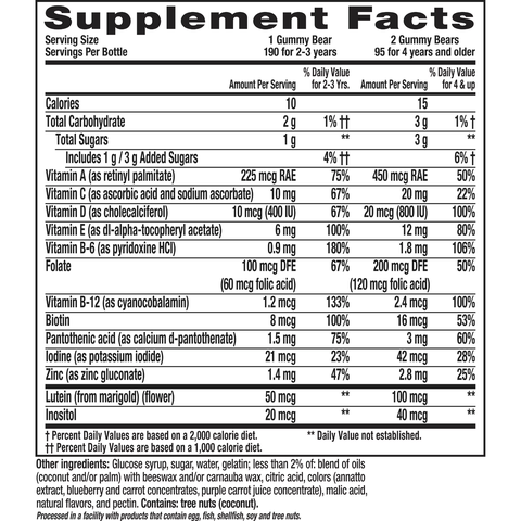 Kẹo dẻo Vitamin tổng hợpL’il Critters Gummy Vites - Kẹo dẻo cung cấp 11 Vitamin, 190 viên