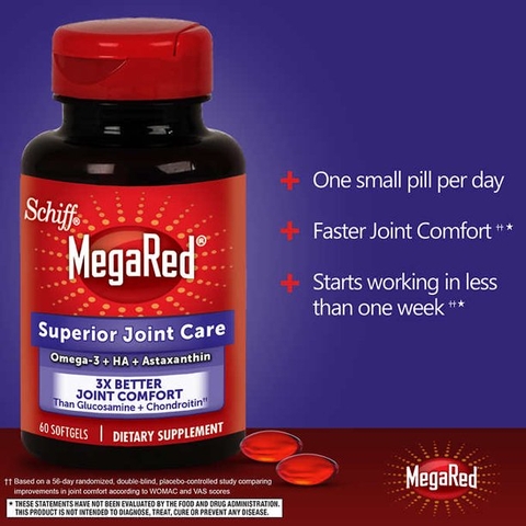 Viên uống bổ khớp Schiff MegaRed Superior Joint Care, 60 viên