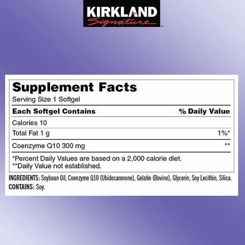 Viên uống hỗ trợ tim mạch Kirkland Signature CoQ10 300 mg, 100 viên