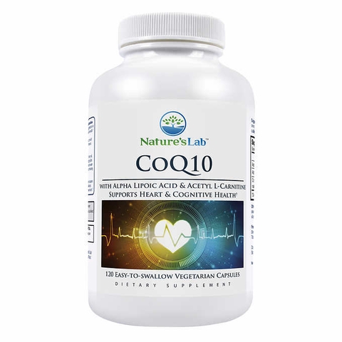 Hỗ trợ tim mạch Nature’s Lab CoQ10 + Alpha Lipoic Acid + Acetyl L-Carnitine HCl, 120 viên