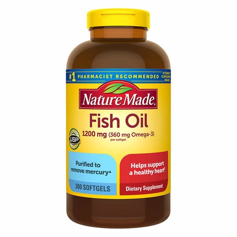 Viên uống dầu cá Nature Made Fish Oil 1200 mg, 300 viên