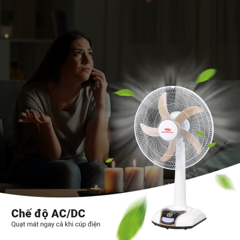 Quạt sạc 18inch HJD FL628 - công suất 28W, có remote điều khiển từ xa, tích hợp đèn LED hỗ trợ cúp điện
