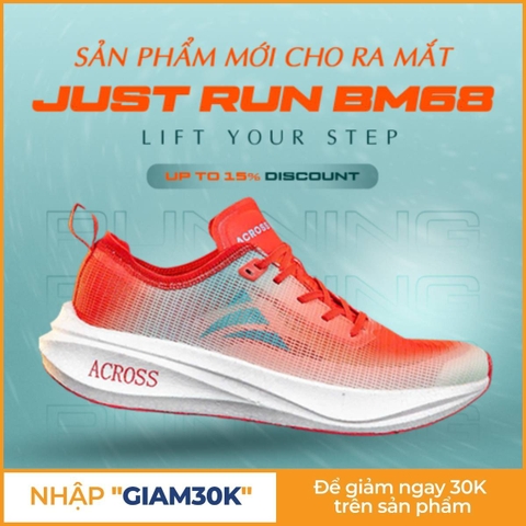 GIÀY CHẠY BỘ JUST RUN BM68 MÀU ĐỎ XANH