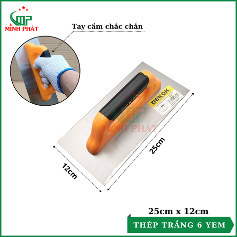 Dao Trét Bột Sơn Nước Dekok Tay Cầm Nhựa 40cm 45cm 50cm Thép Trắng