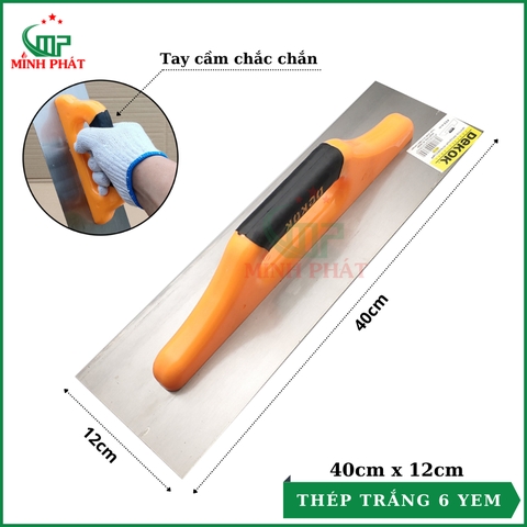 Dao Trét Bột Sơn Nước Dekok Tay Cầm Nhựa 40cm 45cm 50cm Thép Trắng